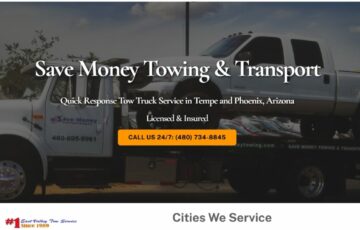 Website design example - Save Money Towing Tempe